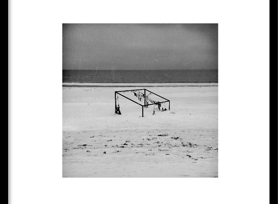 Football goal on the beach